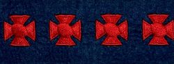 Maltese Cross 3/4" x 3/4" Hash Marks - RED on DARK NAVY
